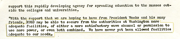 An excerpt from the May 1935 National Association of Educational Broadcasters newsletter.