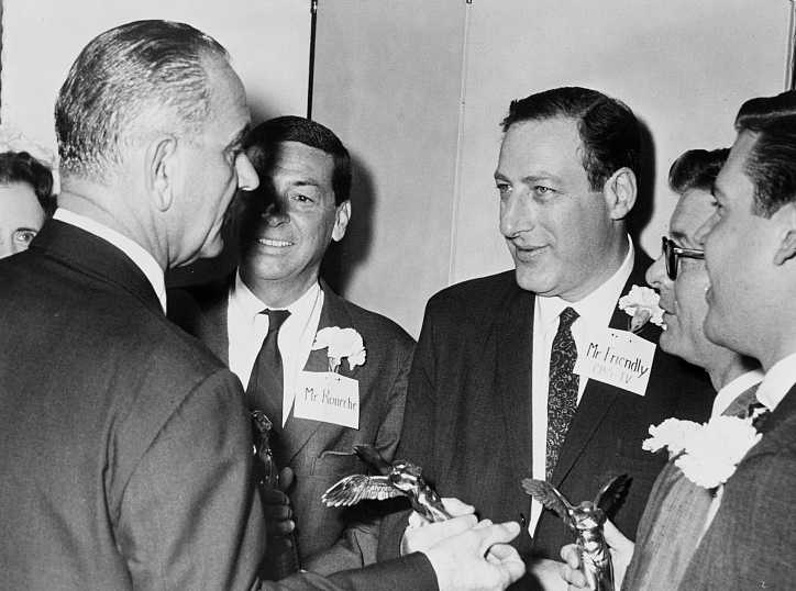 Fred W. Friendly, talking with then Vice President Lyndon Johnson. World Telegram & Sun photograph by Phil Stanziola. [Library of Congress Prints and Photographs Divisio](https://www.loc.gov/resource/cph.3c37944/)n